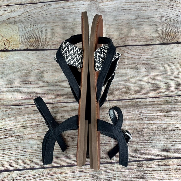 Toms Sandals Lexie White Black Woven Women’s  8 - Picture 4 of 6